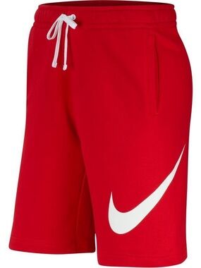 Nike Red Athletic Shorts with White Swoosh